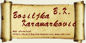 Bosiljka Karamarković vizit kartica